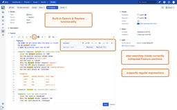 Built-in Search & Replace functionality