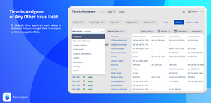 By default, time spent on each status is displayed but you can get time in assignee or time in any other field.