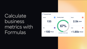 Calculate KPIs and get Real-time insights from Formula Cards that display the result of math calculations in either an Icon Card (for numerical results) or a Donut Card card (for percentage results).