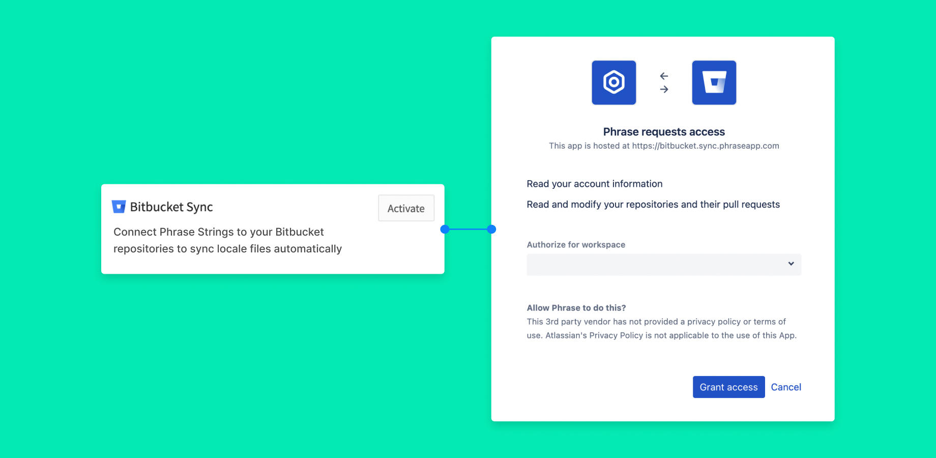 Connect Phrase Strings and Bitbucket