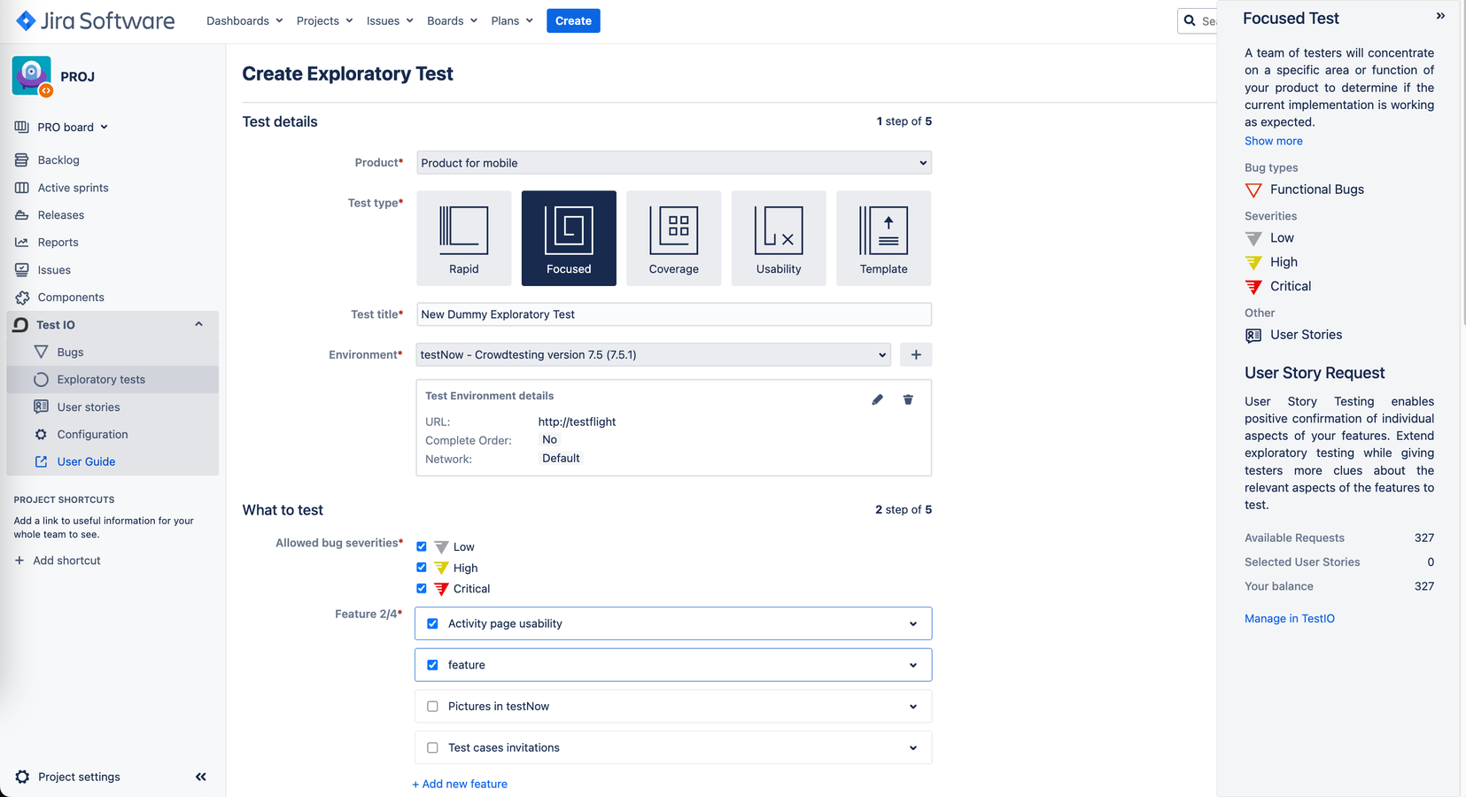Create and launch exploratory tests inside Jira with just a few clicks.