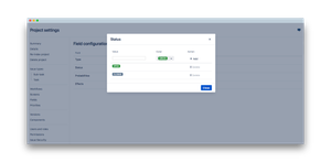 Field Configuration (Status) - add, edit, delete risk status for your individual company process