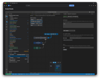 The computed gate: selecting the script and the expression the editor produces.
