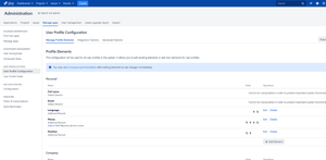 Administration of profile fields