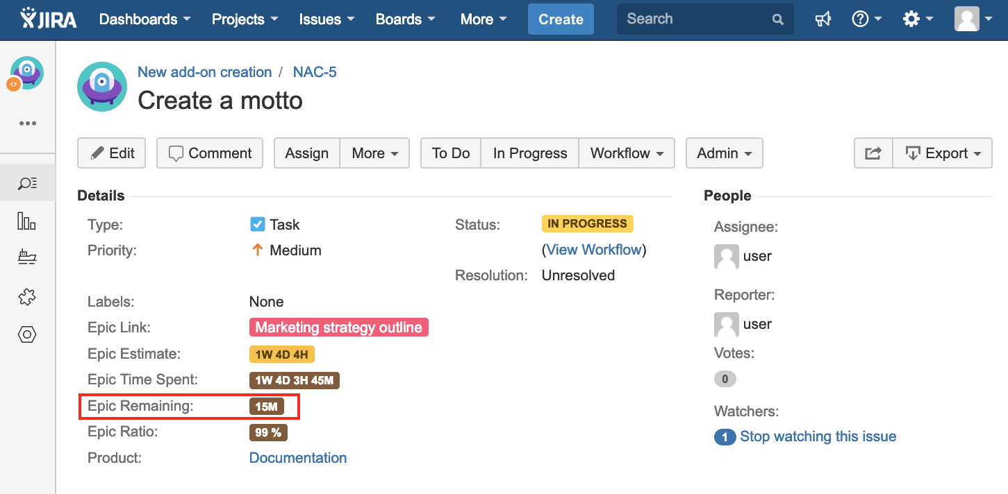 Take into account epic's estimation
