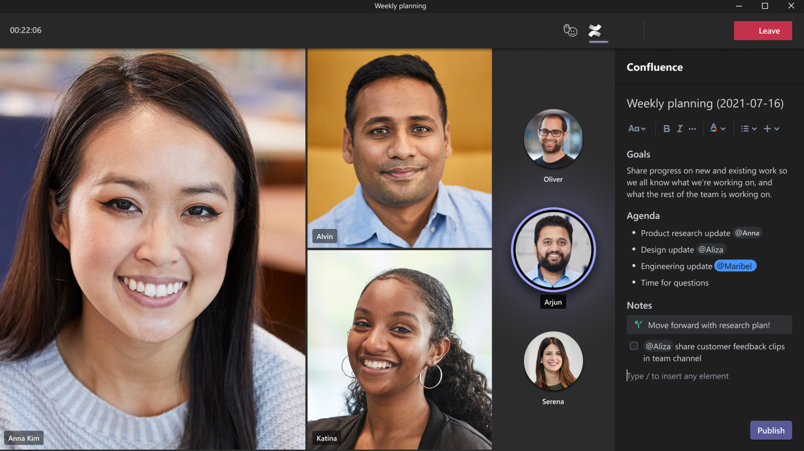 Capture notes, together