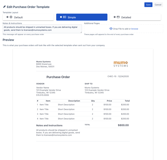 Simple purchase order template.