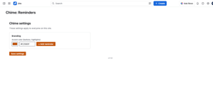 Site wide settings for admins: set an accent color so the reminder panels match your team branding across every work item.