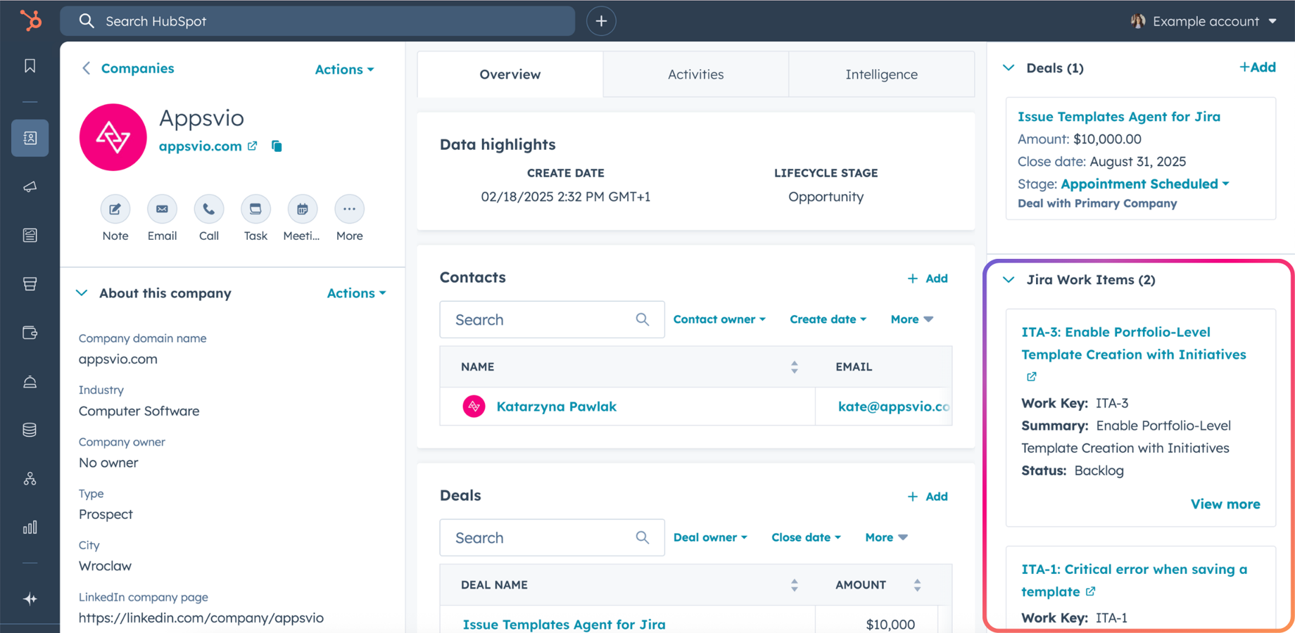 Bring Jira work items into HubSpot CRM to track progress and connect customer insights with development tasks.