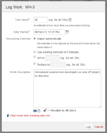 All misc. categories setup for the plugin log hours directly to an issue so that they are tracked and reported on.