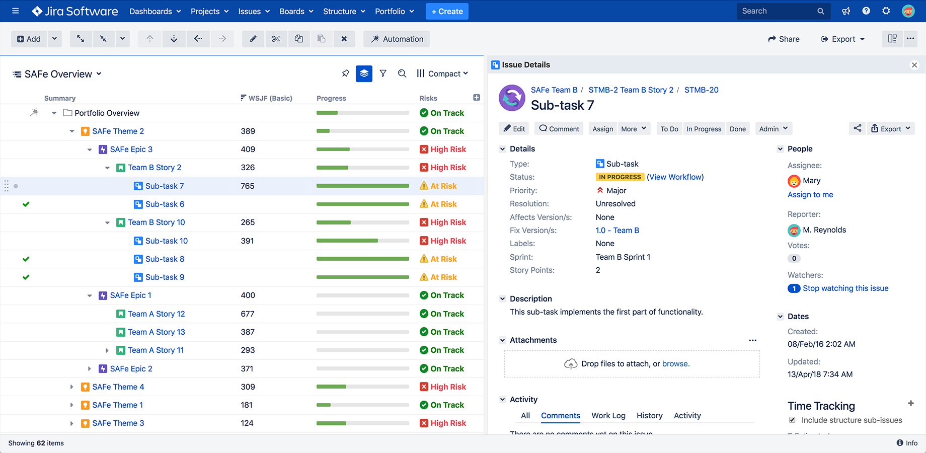 A structure is an ordered hierarchical list of issues that can be of any type or depth and from different Jira projects.