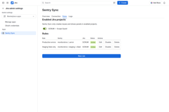 Rules: per-project filters for environment and level, mapped to a Jira project and issue type