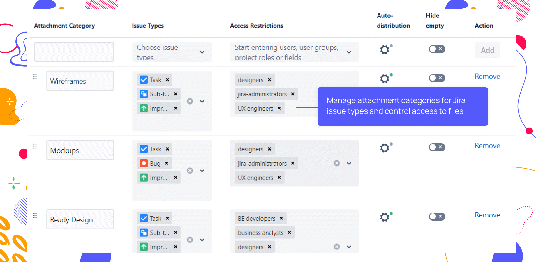 Temporarily restrict or limit access to documents and attachments in categories throughout your project workflow and regulate read/write permissions.