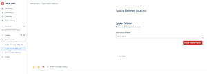 Space Deleter Macro on a Confluence page.