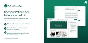 Refined Launchpad uses conversational AI to help you build and preview your organization's branded site. Try it at refined.com/launchpad.