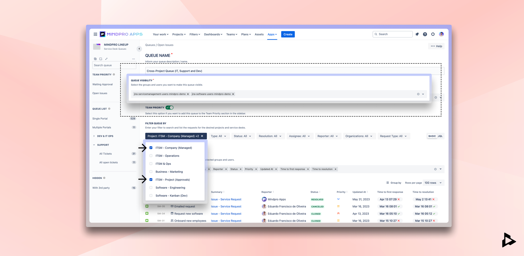 Build and manage cross-project queues easily