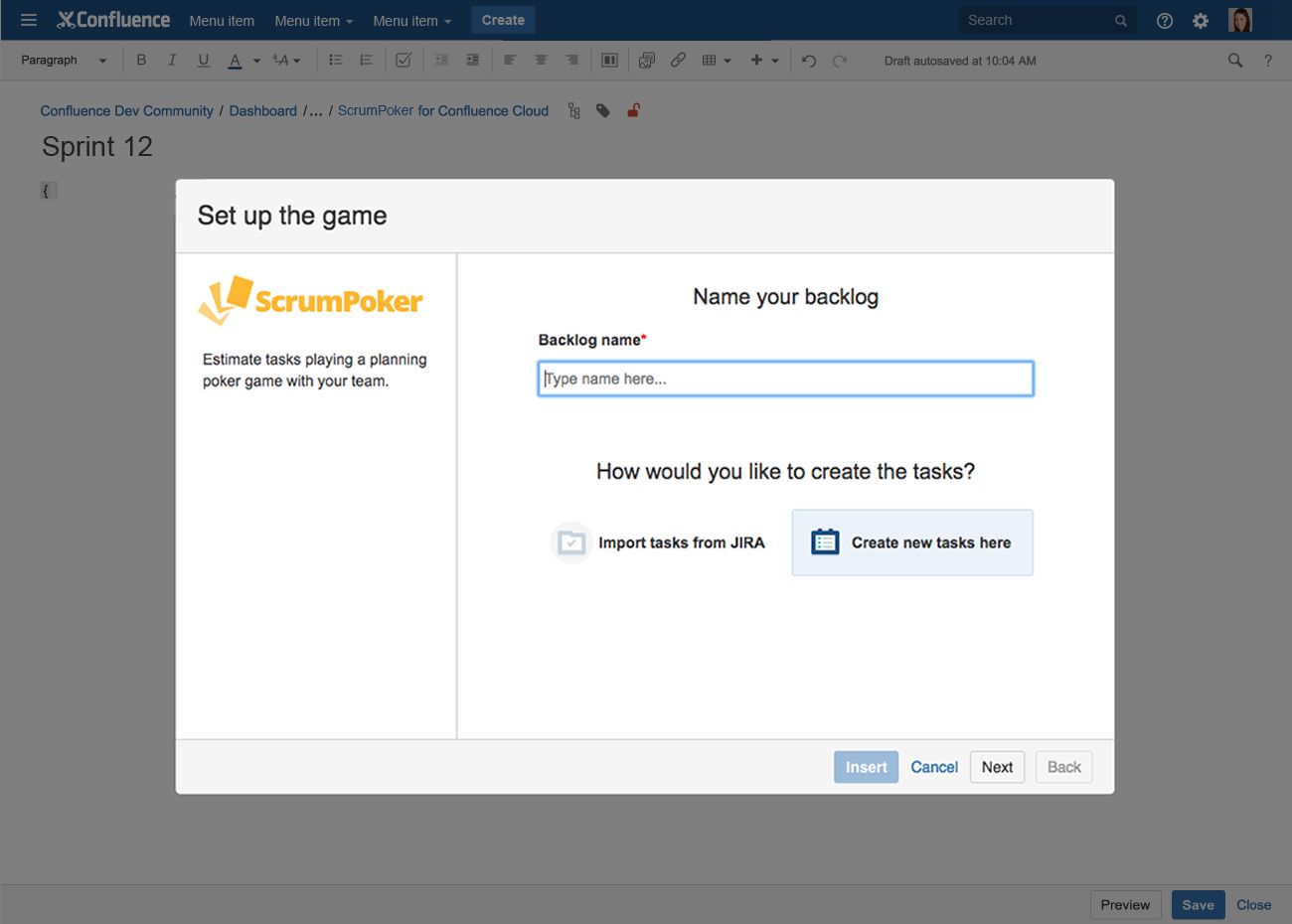 Install to integrate Jira into your Confluence session in order to use the Scrum Poker Estimates for Confluence add-on. That way users with the same ID in both platforms can import their Jira issues.