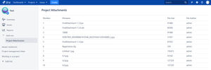 Project Attachments Tab
Displays all attachments added in a project. Shows attachment's name, size, author