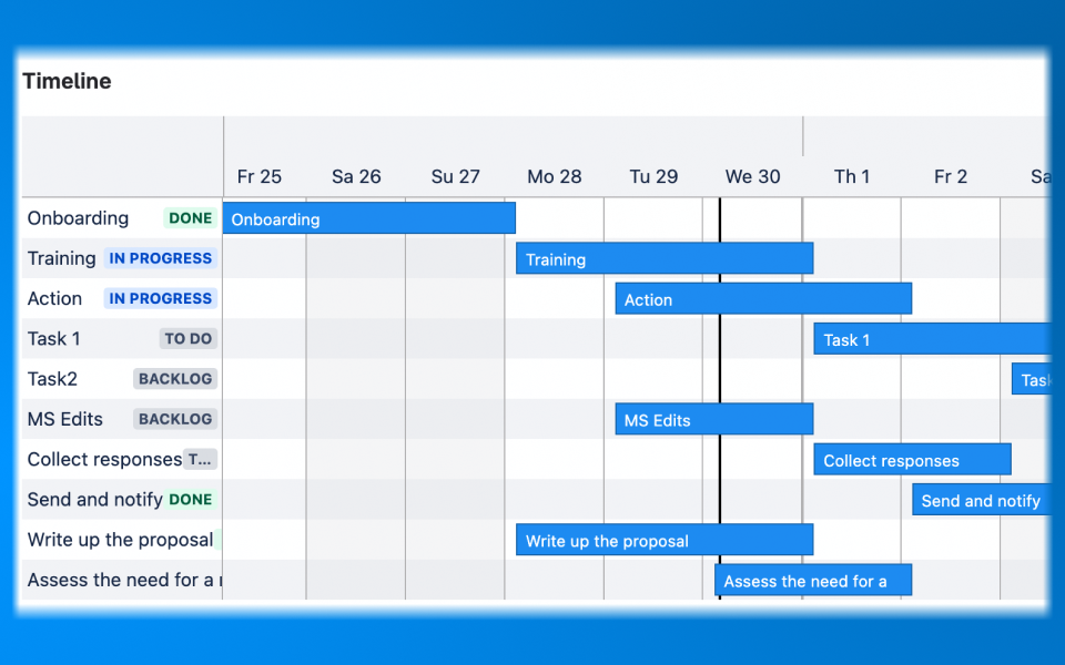 Fully functional gantt