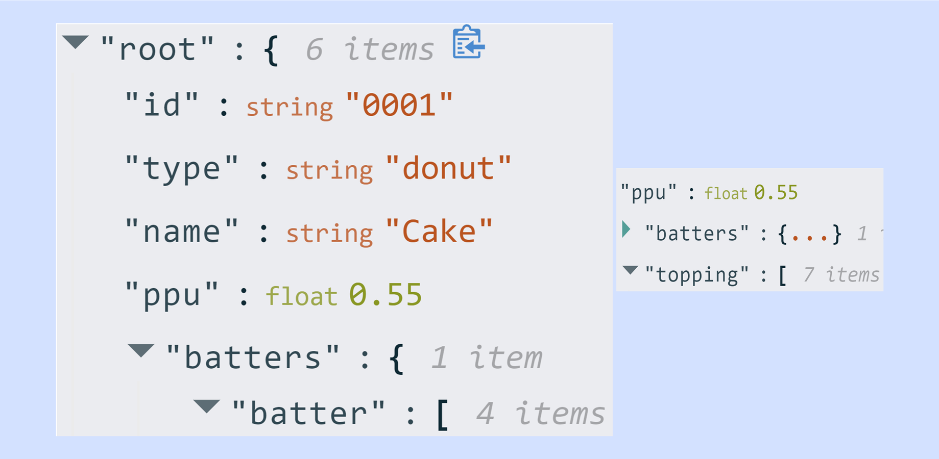 Neatly display JSON files and collapse elements