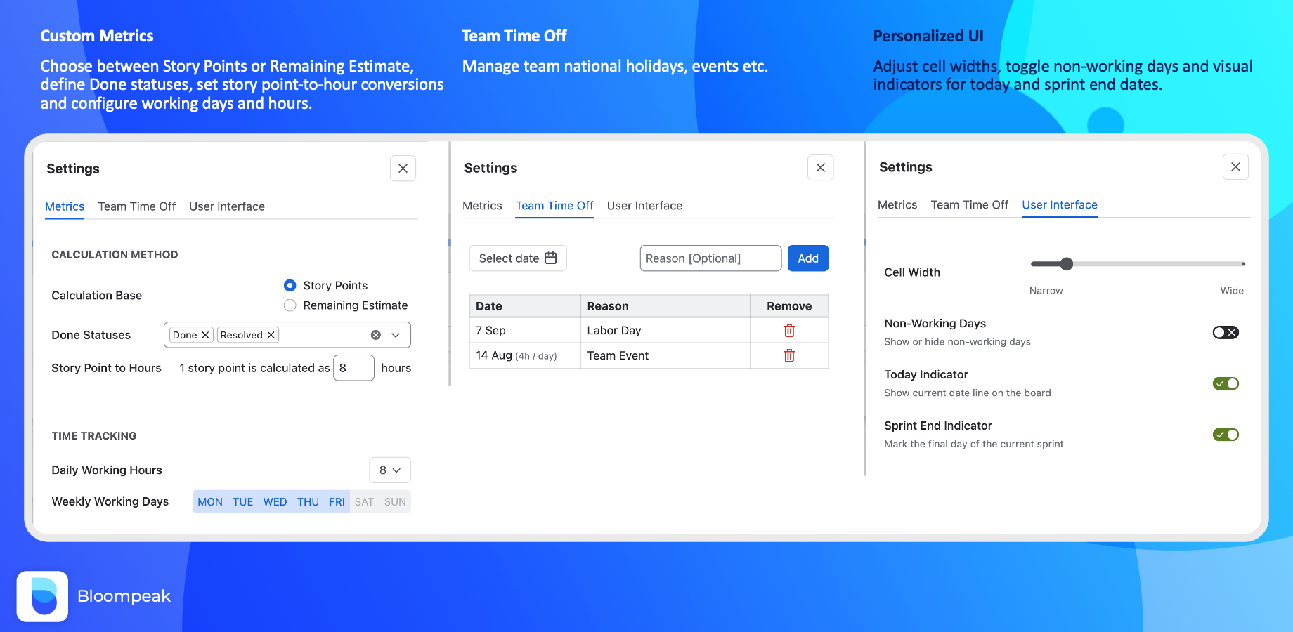 Flexible Settings to Match Your Team's Workflow