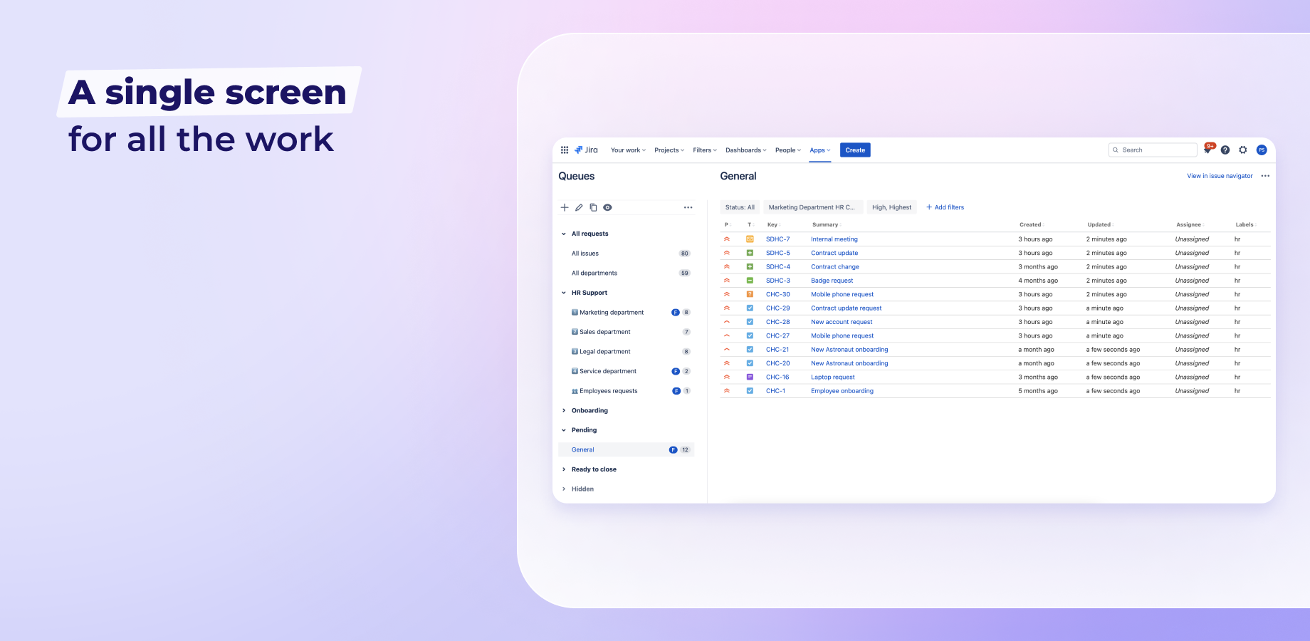 Manage multiple projects in the same queue