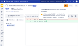 In merge check mode, YACC can block PRs from being merged if they're in violation of policies.