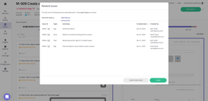 Viewing Jira issues related to a mabl test run before creating a new Jira issue.