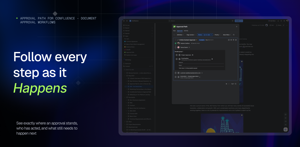 See current approval status, completed decisions, active approvers, and upcoming steps in real time.