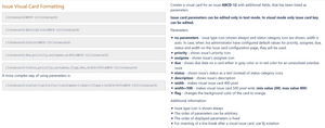 Visual issue card formating notation