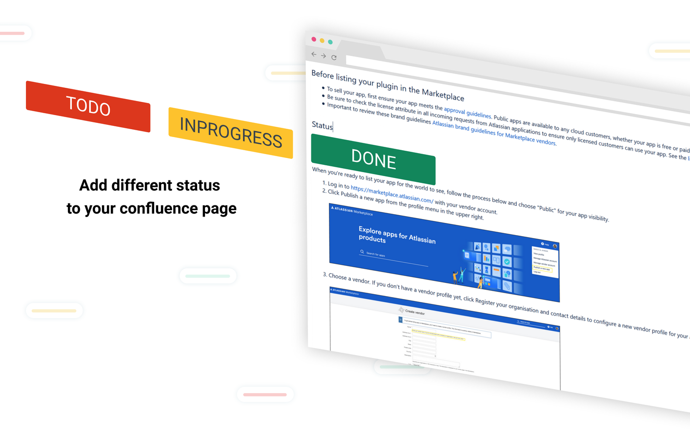 Choose from a predefined status list