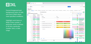 Configure table cells and rows to change format if field values or other data meet specified conditions. For example, if they contain a particular word or phrase, or fit within a particular number, time or date range.