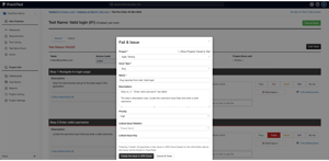 Report an issue to Jira from a PractiTest test run execution for a streamlined process.