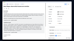 The Coder plans inside the issue: in Plan mode it read the repository, changed no files, and wrote its plan into the CRD-11 description.