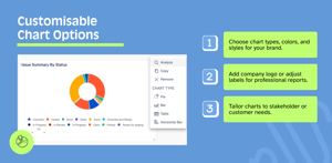 Customize Jira charts with flexible options — colors, styles, branding, and labels. Deliver professional, tailored dashboards and reports that match your team or customer requirements.