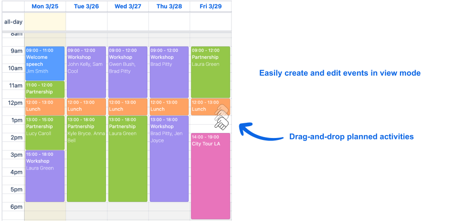 Create event calendars within Issues and Gadgets
