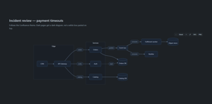 On a dark Confluence page the diagram is drawn dark. It follows the page theme rather than pasting a white image onto it.