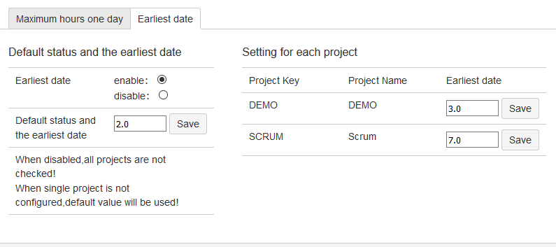 Control worklog on the specified issue type