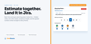 Run the whole session inside Jira — hidden votes, live participants, and one-click reveal