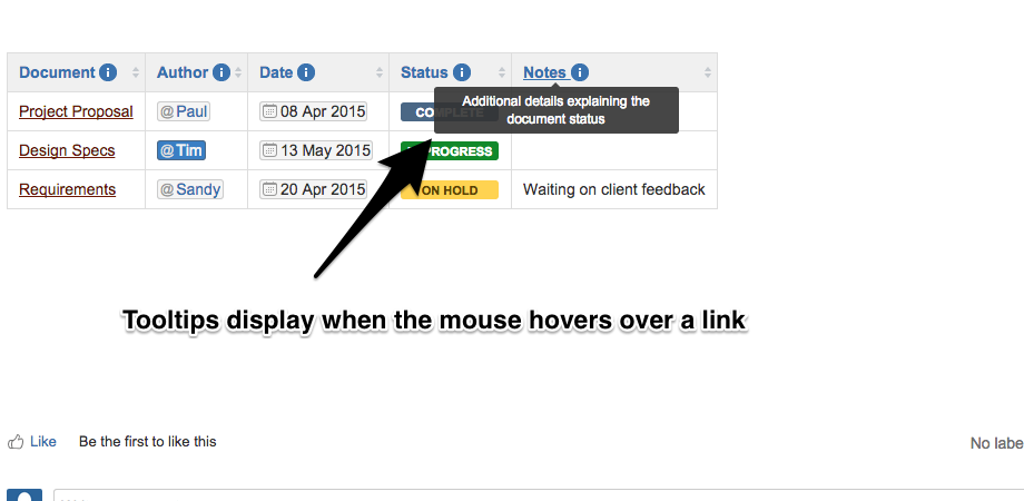 Use tooltips to add helpful information to your pages without adding clutter.