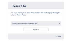 Within a Work Item, you can select Move It To from the triple dot menu. This dialog will be displayed, allowing you to specify a destination project. You then click Move It and the work item is moved. It's that simple