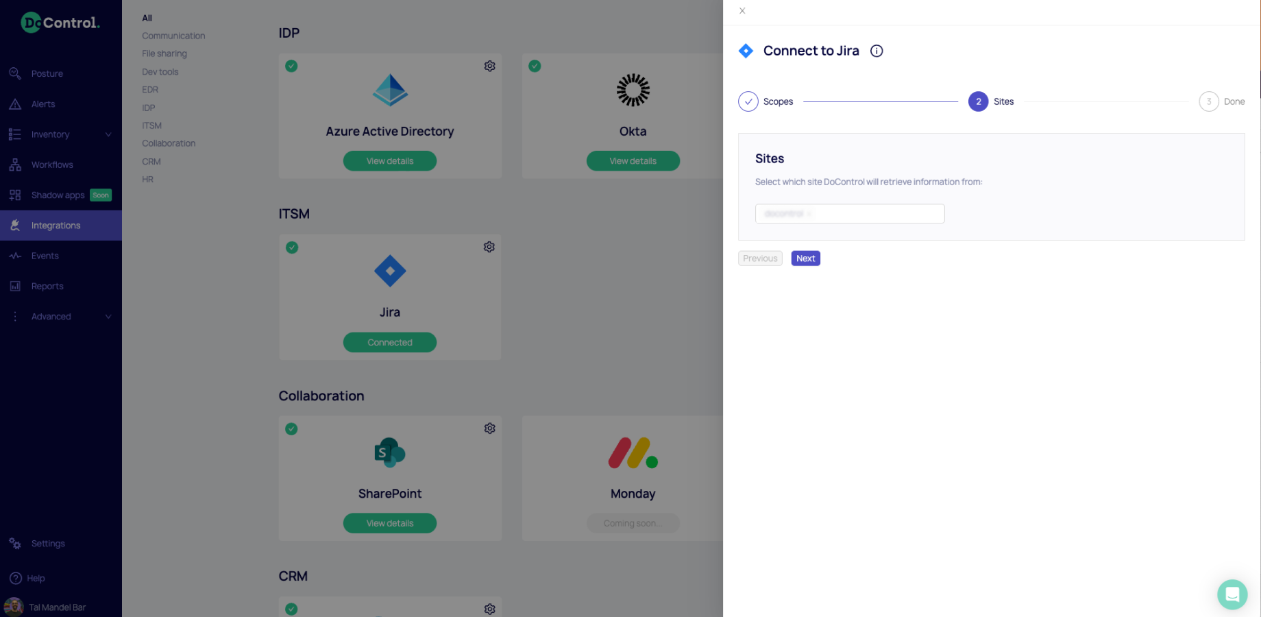 Integrate DoControl with JIRA in a few clicks