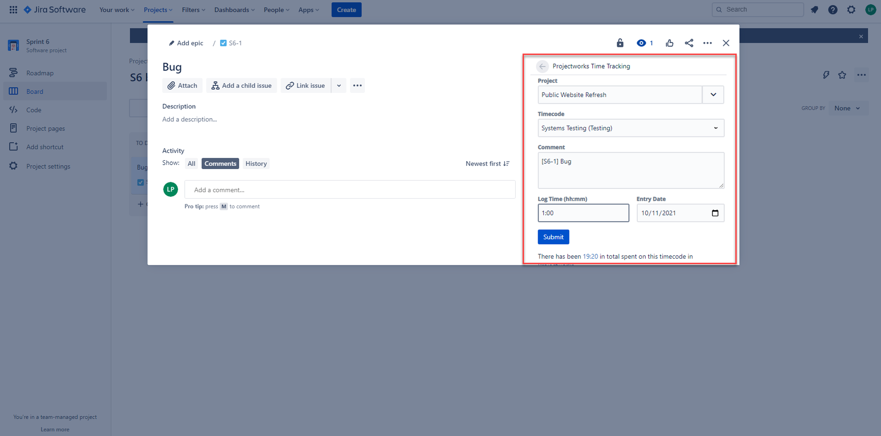 Log Time in Jira