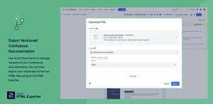 Use Scroll Documents to manage versions of your Confluence documentation. You can then export your versioned content as HTML files using Scroll HTML Exporter.