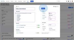 Editable fields for Jira issues, available for updating from 'Trello Board Inside Jira'