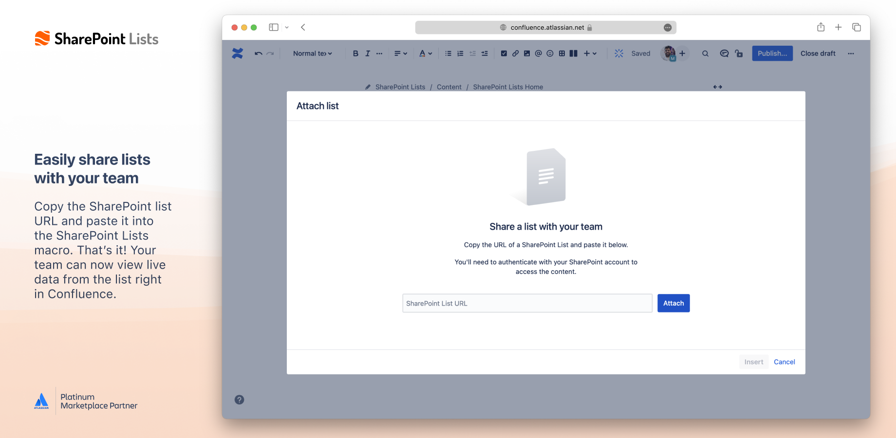 Easily share lists with your team