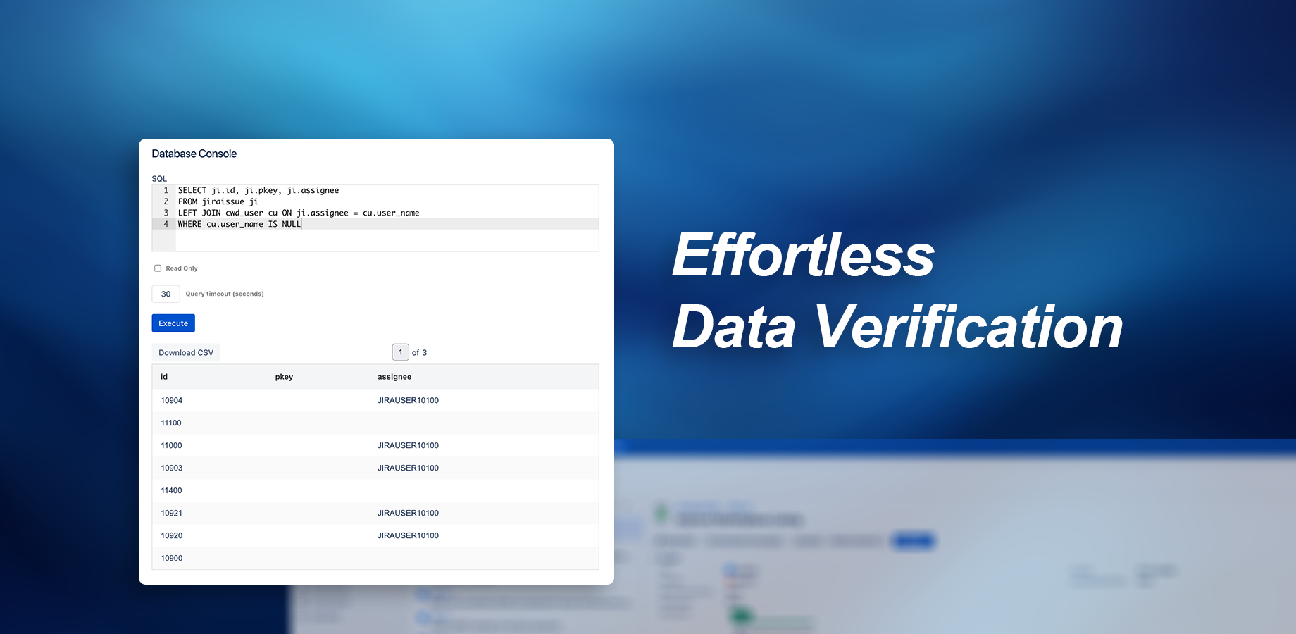 finding issues with invalid assignees using Database Console for Jira