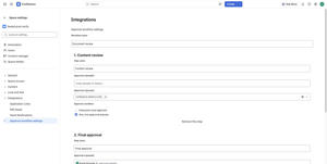 Build the workflow once per space. Steps run in order; each one takes all approvers or any one of them.