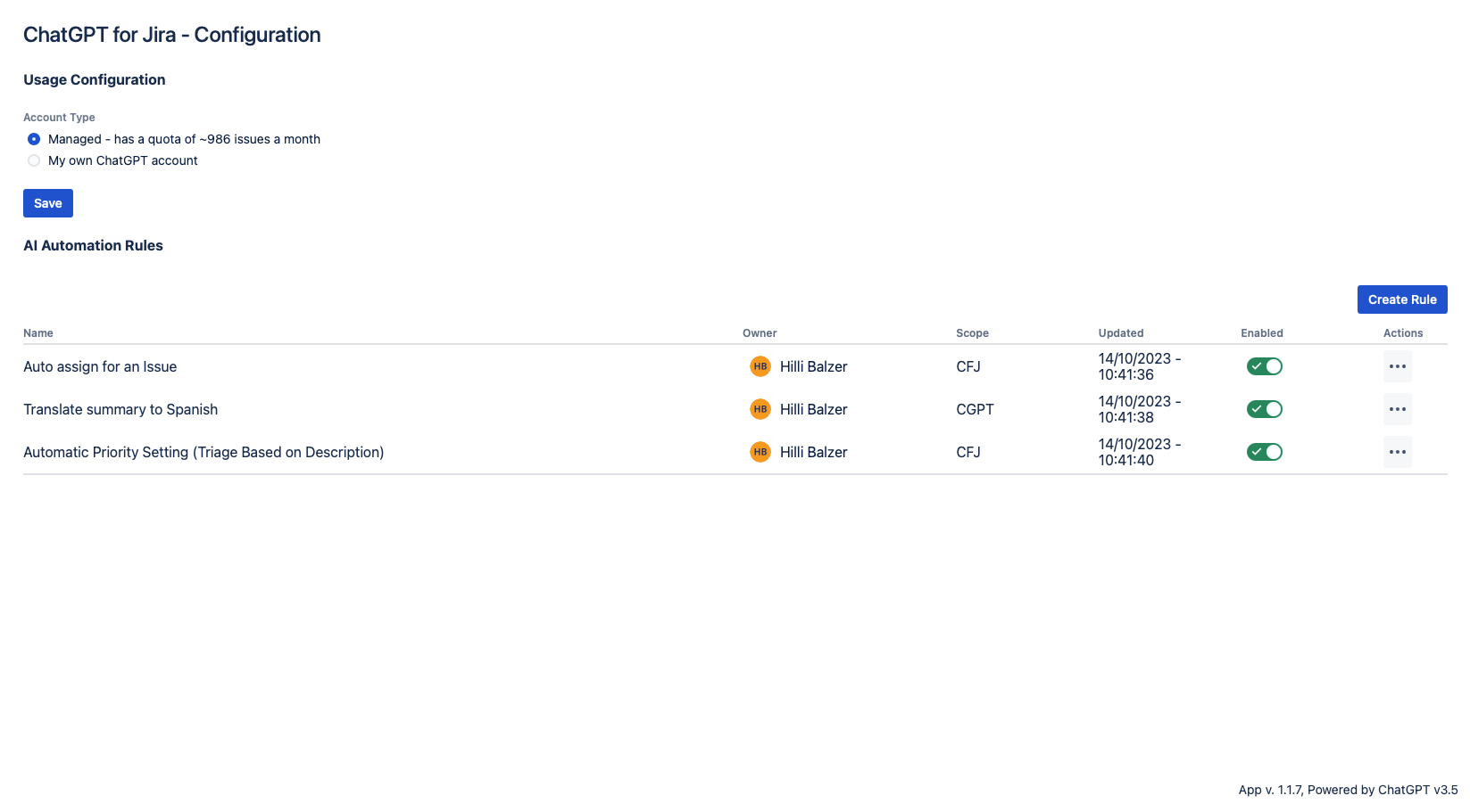 Effortlessly manage your AI Automation Rules