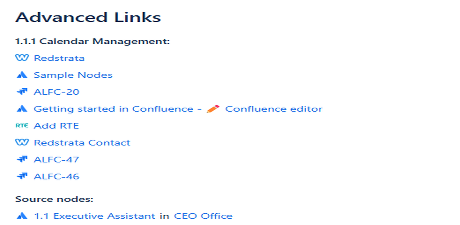 Add multiple links to selected text and link nodes to create a network